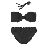 Solid Color Summer Bandeau Bikini Set